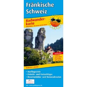 Publicpress - Radwanderkarte Fränkische Schweiz: mit Ausflugszielen, Einkehr- & Freizeittipps, reissfest, abwischbar, GPS-genau. 1:100000