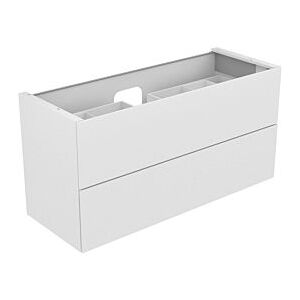 Keuco Edition 11 Unterschrank 31362270000 140 x 70 x 53,5 cm, Glas satiniert, Lack Weiss