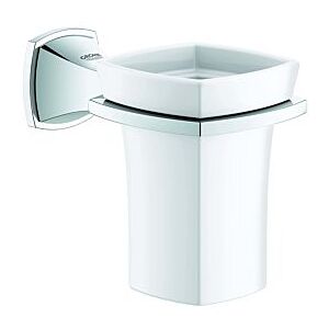 Grohe Grandera Glashalter 40626000 chrom, Glas aus Keramik weiß