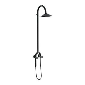 Vitra Liquid Duschsystem A4721939 Aufputz, mit Thermostatarmatur und Handbrause, schwarz hochglanz