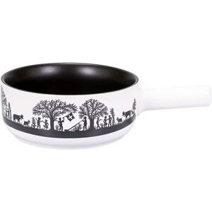 Kadastar - Caquelon Für Käsefondue, 22cm, Schwarz/weiss