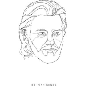 Komar Bild »Star Wars Classic Force Faces Obi Wan«, Star Wars, (1 St.),... Farbe Bild(er): schwarz-weiss
