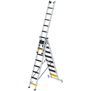 Munk Günzburger Steigtechnik MUNK Stufen- Mehrzweckleiter mit Wandlaufrollen, clipstep R13 und Nivello® Traverse 3x8 Stufen