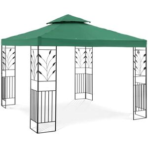 Uniprodo Gartenpavillon - 3 x 3 m - 180 g/m² - dunkelgrün UNI_PERGOLA_3X3G