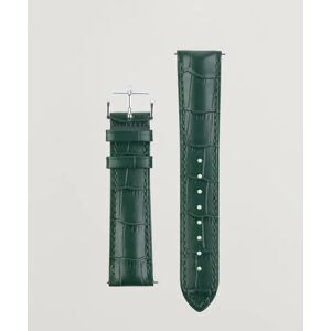 HIRSCH Duke Embossed Leather Watch Strap Green