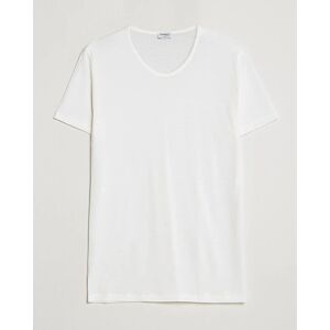 Zimmerli of Switzerland Wool/Silk Crew Neck T-Shirt Ecru