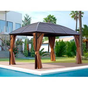 Dancover Pavillon San Jose mit Vorhängen und Moskitonetz, 3x4m, Braun