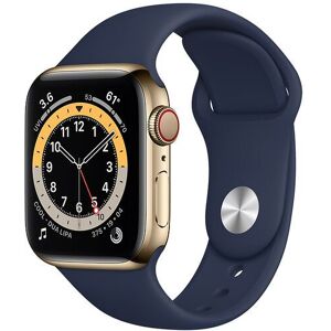 Apple Watch Series 6 Edelstahl 44 mm (2020) gold Sportarmband Dunkelmarine