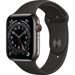 Apple Watch Series 6 Edelstahl 44 mm (2020) graphit Sportarmband schwarz