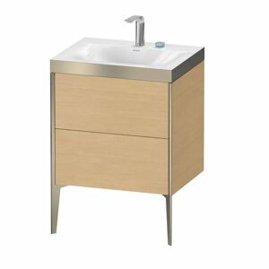 Duravit XViu Möbelwaschtisch 60 x 48 cm c-bonded mit 2 Hahnlöchern, mit 2 Auszügen, bodenstehend