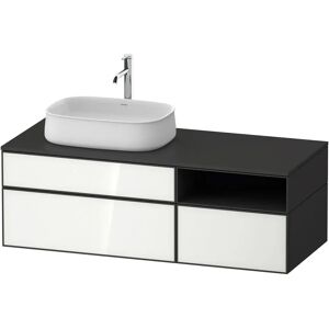 Duravit Zencha Konsolenwaschtischunterbau mit Ausschnitt links 130 x 44,2 cm, 3 Auszüge und 1 offenes Fach