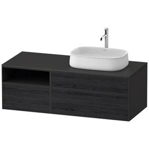 Duravit Zencha Konsolenwaschtischunterbau mit Ausschnitt rechts 130 x 44,2 cm, 3 Auszüge und 1 offenes Fach