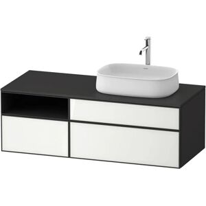 Duravit Zencha Konsolenwaschtischunterbau mit Ausschnitt rechts 130 x 44,2 cm, 3 Auszüge und 1 offenes Fach