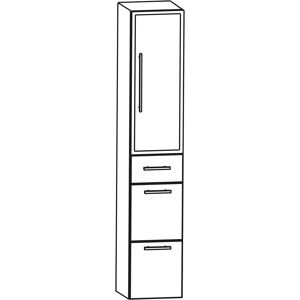 Puris Kao Line Hochschrank 30 x 160 cm 1 Alu Rahmentür, 1 Schubkasten, 2 Auszüge, Griffleiste, rechts