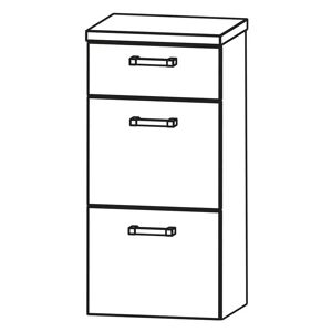 Puris b • brace Highboard 40 x 30 x 82,8 cm mit 3 Auszügen