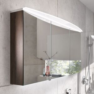 Puris b • bright Spiegelschrank 120 cm mit 3 Türen und LED-Flächenleuchte rund