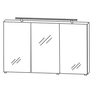 Puris Speed Serie 3 Spiegelschrank 120 cm mit 3 Türen