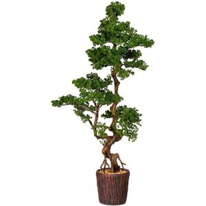 Kunstbonsai HOME AFFAIRE "Perreux", grün, B:67cm H:155cm, Kunststoff, Kunstpflanzen, im Magnesiatopf