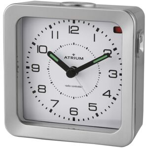 Funkwecker ATRIUM "A660-19", silber (silberfarben), Wecker, Quarzwecker, Schlafzimmer, Snooze, Leuchtzeiger