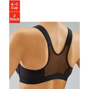 Sport-BH PETITE FLEUR Gr. 80, Cup B, schwarz (2 x schwarz) Damen BHs Sport-BH BH ohne Bügel für Yoga