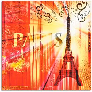 Leinwandbild ARTLAND "Paris Skyline Collage III" Bilder Gr. B/H: 70 cm x 70 cm, Architektonische Elemente, 1 St., orange Leinwandbilder auf Keilrahmen gespannt