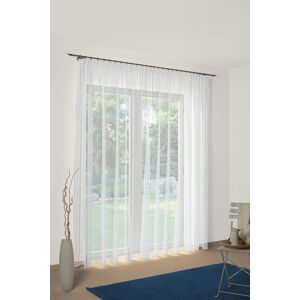 Gardine WIRTH "7227" Gardinen Gr. 245 cm, Faltenband, 300 cm, blau Esszimmergardinen Store - Faltenband 1:3