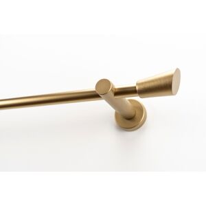 Gardinenstange GARESA "MOLIS", gold (mattgoldfarben), L:410cm Ø:20mm, Holz, Metall, Gardinenstangen, Vorhanggarnitur, verlängerbar, Wandmontage, Keil, ohne Ringe