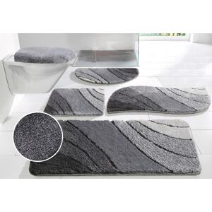 Badematte MY HOME "Josie, Badvorleger, Badezimmer Teppich" Gr. 2, grau (verlauf anthrazit), H:20mm, Polyester, Badematten, Badteppich, Badematten, rechteckig, rund & als 3-tlg. Set erhältlich