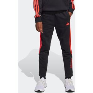 Sporthose ADIDAS SPORTSWEAR "J HOT FL PT", Kinder, Gr. 176, N-Gr, schwarz (schwarz, lucid rot), Obermaterial: 70% Baumwolle, 30% Polyester, sportlich, Hosen