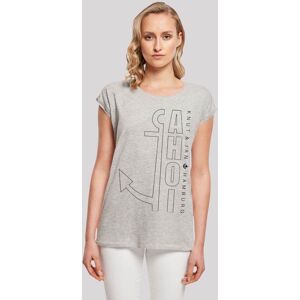 T-Shirt F4NT4STIC "Ahoi Anker Outlines Knut & Jan Hamburg", Damen, Gr. 4XL, grau (erdgrau), Obermaterial: 100% Baumwolle, casual, regular fit, Rundhals, Kurzarm ohne Bündchen, Shirts, Print