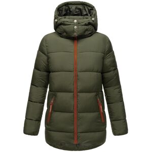 Winterjacke NAVAHOO "Wattewölkchen" Gr. L (40), grün (olivgrün) Damen Jacken Lange Modische Steppjacke mit kontrastfarbenen Details