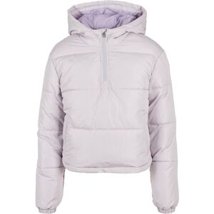 Winterjacke URBAN CLASSICS "Urban Classics Damen Ladies Puffer Pull Over Jacket", Damen, Gr. XL, lila (softlila), 100% Polyester, unifarben, klassisch, loose fit, ohne Ausschnitt, Langarm, Jacken
