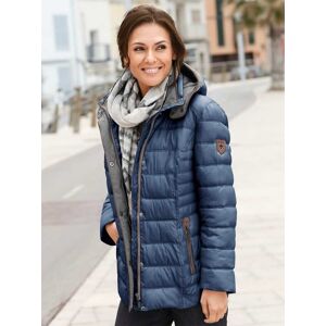 Steppjacke CASUAL LOOKS, Damen, Gr. 50, blau (jeansblau), 100% Polyester, unifarben, gemustert, mehrfarbig, figurumspielend, Jacken