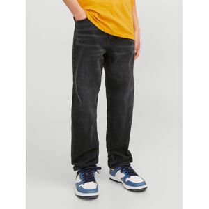 Loose-fit-Jeans JACK & JONES JUNIOR "JJICHRIS JJORIGINAL SQ 602 NOOS JNR", Jungen, Gr. 158, N-Gr, schwarz (schwarz denim), Denim/Jeans, Obermaterial: 100% Baumwolle, Abriebeffekte, modisch, loose fit knöchellang, Jeans