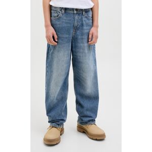 Relax-fit-Jeans JACK & JONES JUNIOR "JJIALEX JJORIGINAL AKM 061 NOOS JNR", Jungen, Gr. 152, N-Gr, blau (blau denim), Denim/Jeans, Obermaterial: 100% Baumwolle, Abriebeffekte, modisch, relaxed fit knöchellang, Jeans