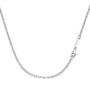 Silberkette GIORGIO MARTELLO MILANO "Ankerkette, diamantiert, massiv, Silber 925" Halsketten Gr. 50 cm, Silber 925 (Sterlingsilber), silberfarben (silber) Damen Silberketten