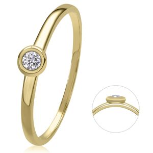 Diamantring ONE ELEMENT "0,05 ct Diamant Brillant Ring aus 585 Gelbgold" Fingerringe Gr. 59, mit Diamant, Gelbgold 585-Diamanten, goldfarben (gold) Damen Diamantringe Gold Schmuck