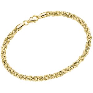 Armband SMART JEWEL "Fantasiekette, gedreht, Silber 925", gold, Armbänder, Damen, 19cm, Silber 925 (Sterlingsilber)