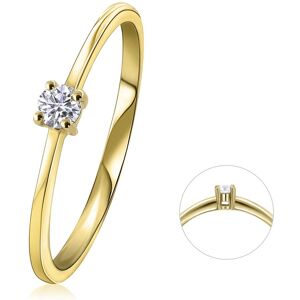 Diamantring ONE ELEMENT "0,10 ct Diamant Brillant Ring aus 585 Gelbgold" Fingerringe Gr. 58, mit Diamant, Gelbgold 585-Diamanten, goldfarben (gold) Damen Diamantringe Gold Schmuck