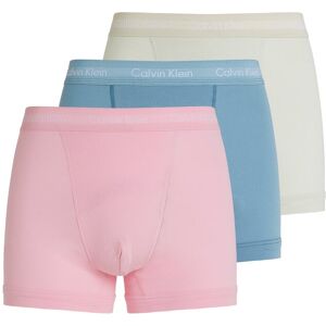 Trunk "TRUNK 3PK", Herren, Gr. S (48), faded denim, celadon tint, buff pk, Jersey, Obermaterial: 95% Baumwolle, 5% Elasthan, CALVIN KLEIN UNDERWEAR, körpernah, Unterhosen, mit Calvin Klein Logo-Elastikbund (3 Stück)