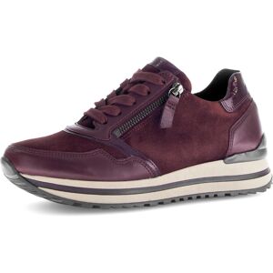 Plateausneaker GABOR "TIURIN", Damen, Gr. 40, rot (bordeaux), Veloursleder, Lackleder, unifarben, sportlich, Schuhe, Schnürschuh, Halbschuh, Komfortschuh Weite H (= sehr weit)
