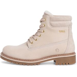 Winterboots TAMARIS Gr. 40, beige (natur) Damen Schuhe Winterstiefeletten Blockabsatz, Schnürboots, Outdoorschuh mit Duo-Tex-Ausstattung