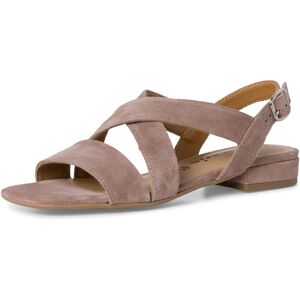 Sandalette TAMARIS Gr. 40, grau (taupe) Damen Schuhe Sandaletten Sommerschuh, Sandale, Blockabsatz, mit Touch it Ausstattung