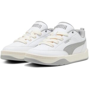 Sneaker PUMA "PARK LIFESTYLE", Gr. 44,5, weiß (puma weiß, smokey gray, sugarot almond), Synthetik, sportlich, Schuhe