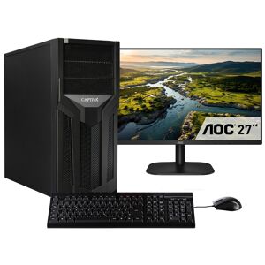 E (A bis G) CAPTIVA Business-PC-Komplettsystem "Workstation I75-778 TFT Bundle" Computer-Komplettsysteme Gr. Microsoft Windows 11 Pro (64 Bit), 64 GB RAM 1000 GB SSD, schwarz PC Sets