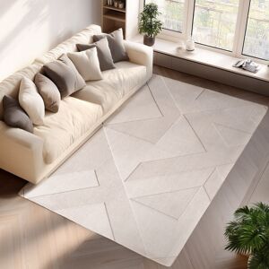 Teppich AYYILDIZ TEPPICHE "POMPEI 1613", beige (creme), B:240cm H:12mm L:340cm, Microfaser, Teppiche, Läufer, pflegeleichte Oberfläche, leicht zu reinigen, Kurzflor
