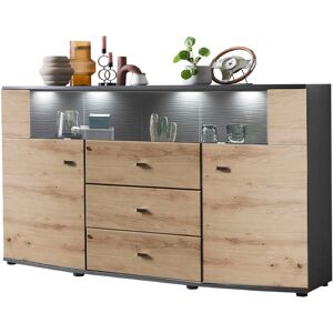 Sideboard INOSIGN "DERA" Sideboards Gr. B/H/T: 160 cm x 86,8 cm x 41,6 cm, Soft Close, 3, braun (braun, grau) Sideboards Breite ca. 160 cm