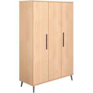 Kleiderschrank TRANSLAND "NICKY, by PAIDI, 3-türig" Schränke Gr. B/H/T: 131 cm x 198 cm x 52 cm, 3 St., braun (scandinavian wood) Kleiderschränke viel Stauraum mit Einlegeböden und Kleiderstange