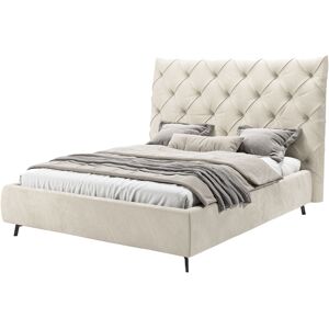 Polsterbett LEONIQUE "Maxime, in 4 Breiten bis 200cm, auch in Leder", beige (sand), B:196cm H:105cm L:234cm, 94% Polyester, 6% Nylon, Betten, Kopfteilhöhe 143 cm, belastbar bis 280 kg, auch in Überlänge 220cm