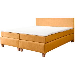 Boxspringbett ALINA, gelb (curry tcm 105), B:181cm L:206cm, Struktur fein TCM (100% Polyester), Komplettbetten, Boxspringbett, inklusive Matratze und Topper, in diversen Ausführungen